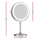Embellir Makeup Mirror 20x20cm 10X Magnifying with LED Light Rotation Tabletop - NuSea