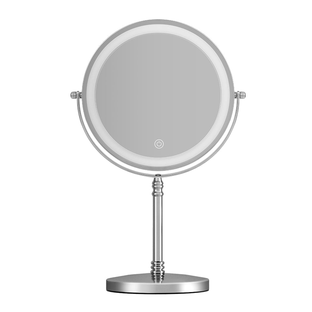 Embellir Makeup Mirror 20x20cm 10X Magnifying with LED Light Rotation Tabletop - NuSea