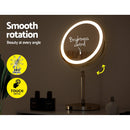 Embellir Makeup Mirror 20x20cm 10X Magnifying with LED Light Rotation Tabletop - NuSea