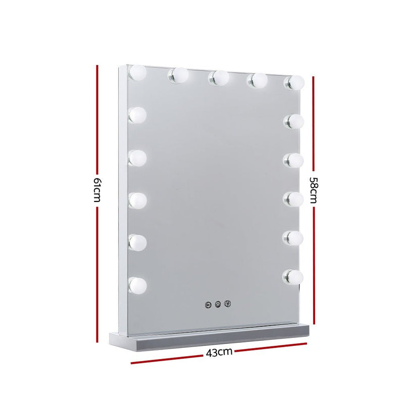 Embellir Makeup Mirror 43X61cm Hollywood with Light Vanity Dimmable Wall 15 LED - NuSea