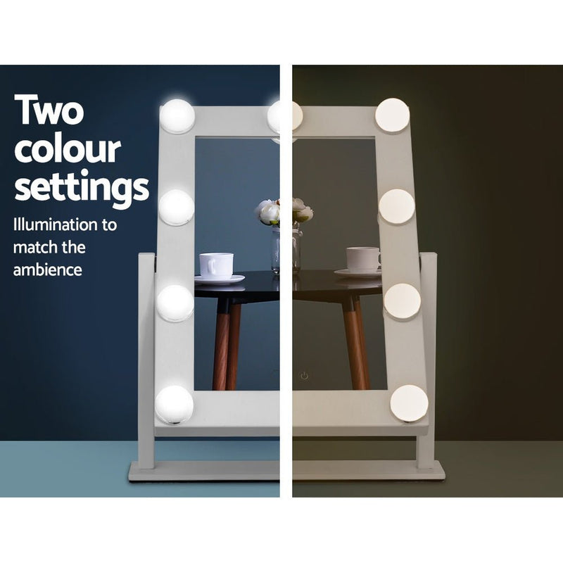 Embellir Makeup Mirror Hollywood with Light Round 360&deg; Rotation Tabletop 9 - NuSea