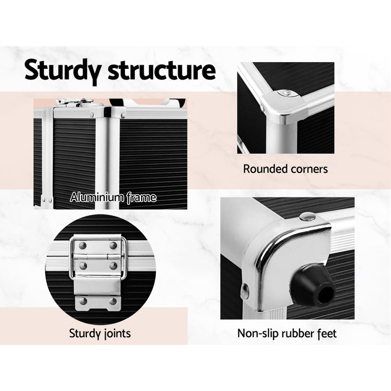 Embellir Portable Cosmetic Beauty Makeup Case - Black - NuSea