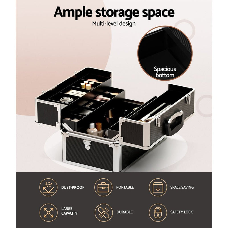 Embellir Portable Cosmetic Beauty Makeup Case - Black - NuSea