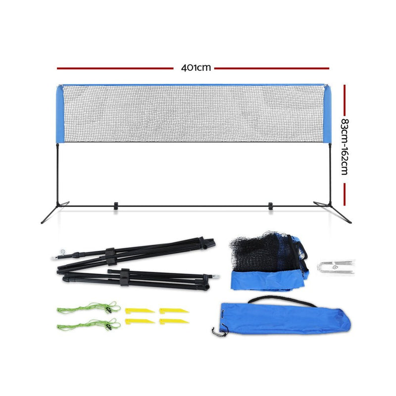 Everfit 4m Badminton Tennis Net Portable Volleyball Kit Adjustable Height - NuSea