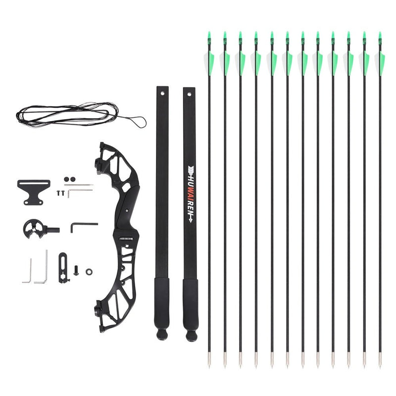 Everfit 55lbs Bow Arrow Set Recurve Takedown Archery Hunting for Beginner Green - NuSea
