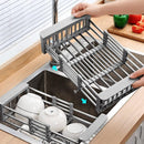 Expandable Dish Drying Rack Telescopic Retractable Over the Sink Strainer - NuSea