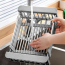 Expandable Dish Drying Rack Telescopic Retractable Over the Sink Strainer - NuSea