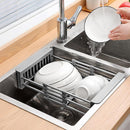 Expandable Dish Drying Rack Telescopic Retractable Over the Sink Strainer - NuSea