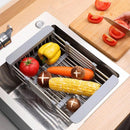 Expandable Dish Drying Rack Telescopic Retractable Over the Sink Strainer - NuSea