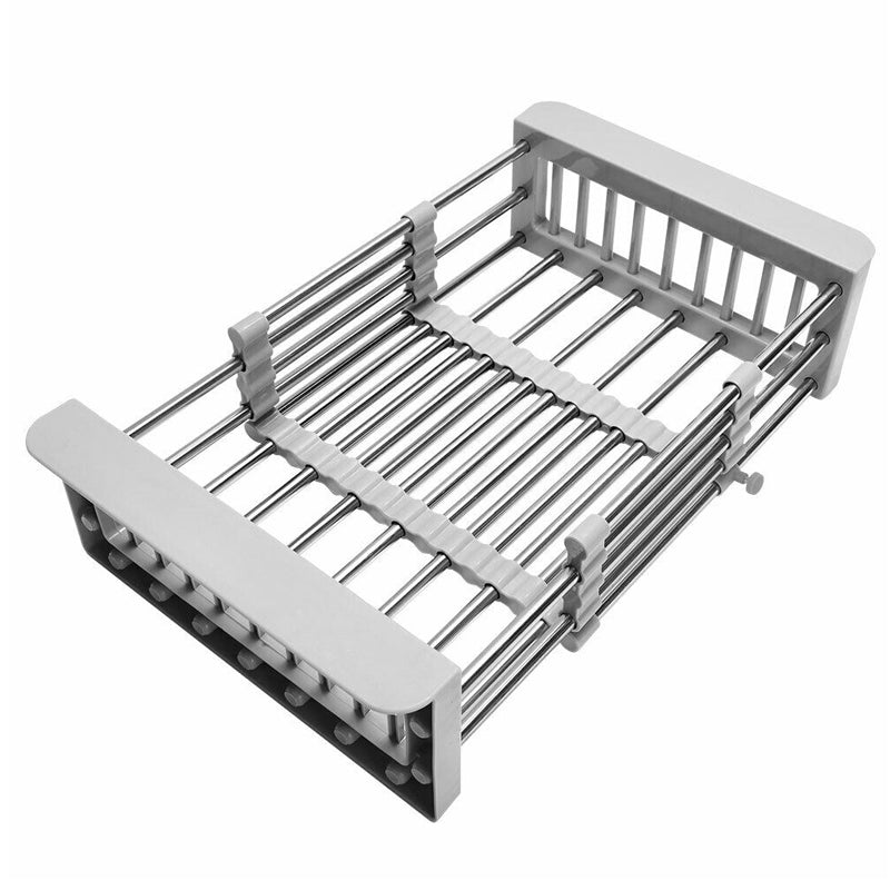 Expandable Dish Drying Rack Telescopic Retractable Over the Sink Strainer - NuSea