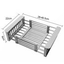 Expandable Dish Drying Rack Telescopic Retractable Over the Sink Strainer - NuSea
