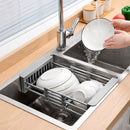 Expandable Dish Drying Rack Telescopic Retractable Over the Sink Strainer - NuSea