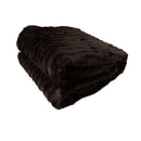 Faux Fur Striped Throw Rug Dark Chocolate - NuSea