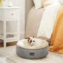 FEANDREA 50cm Dog Sofa Bed Round Shape Fabric Light Grey - NuSea