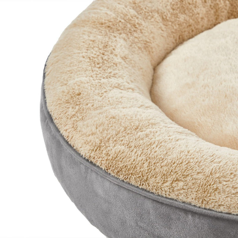 FEANDREA 50cm Dog Sofa Bed Round Shape Fabric Light Grey - NuSea