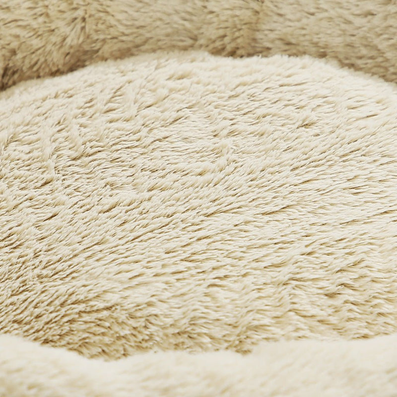 FEANDREA 55cm Dog Sofa Bed Round Shape Fabric Grey - NuSea