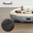 FEANDREA 55cm Dog Sofa Bed Round Shape Fabric Grey - NuSea