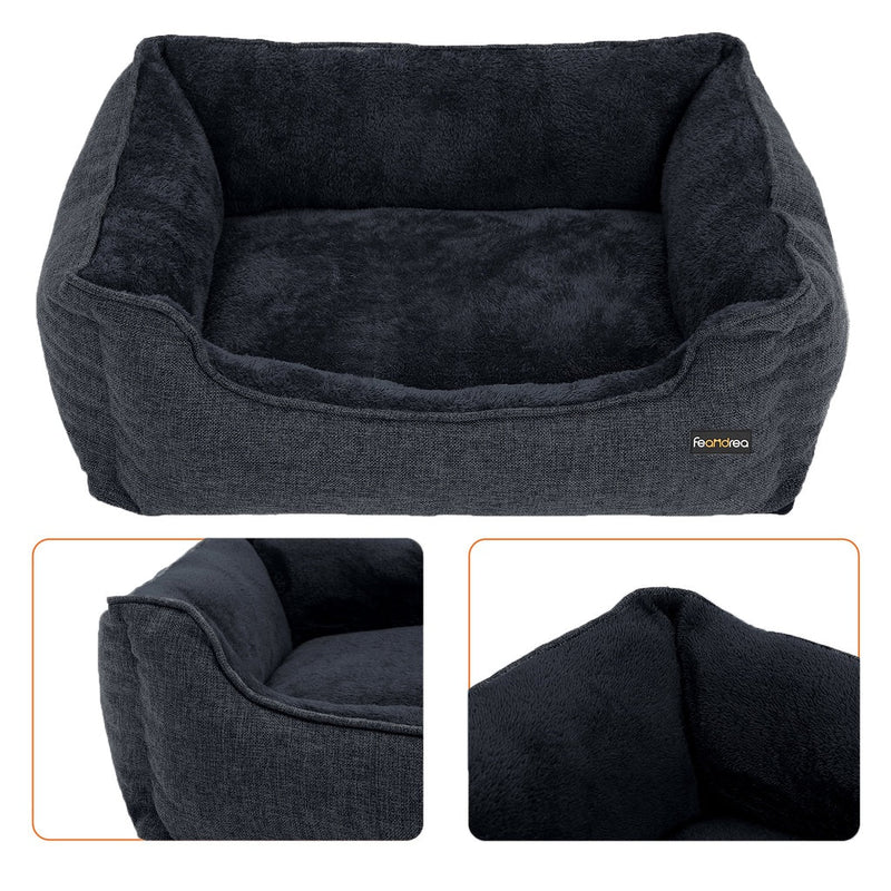 FEANDREA 70cm Dog Sofa Bed with Removable Washable Cover Dark Grey - NuSea