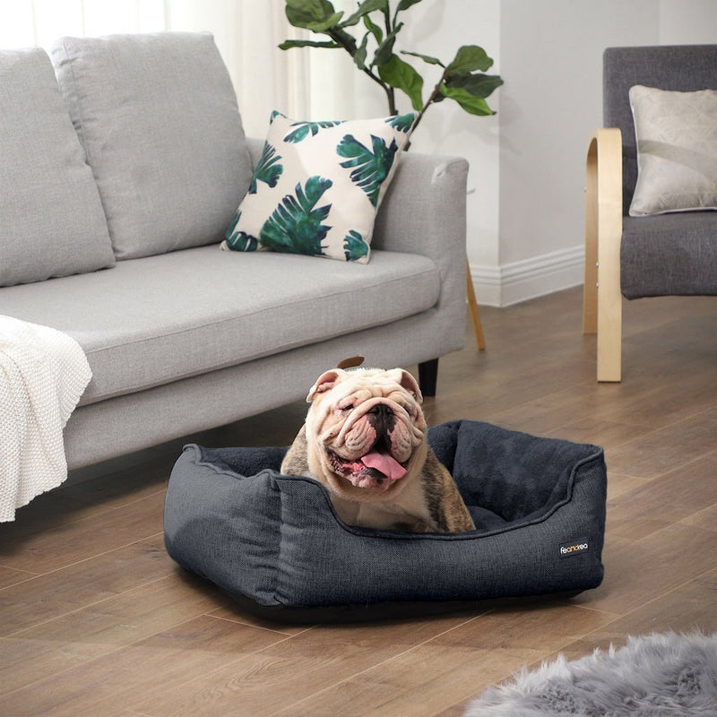 FEANDREA 70cm Dog Sofa Bed with Removable Washable Cover Dark Grey - NuSea