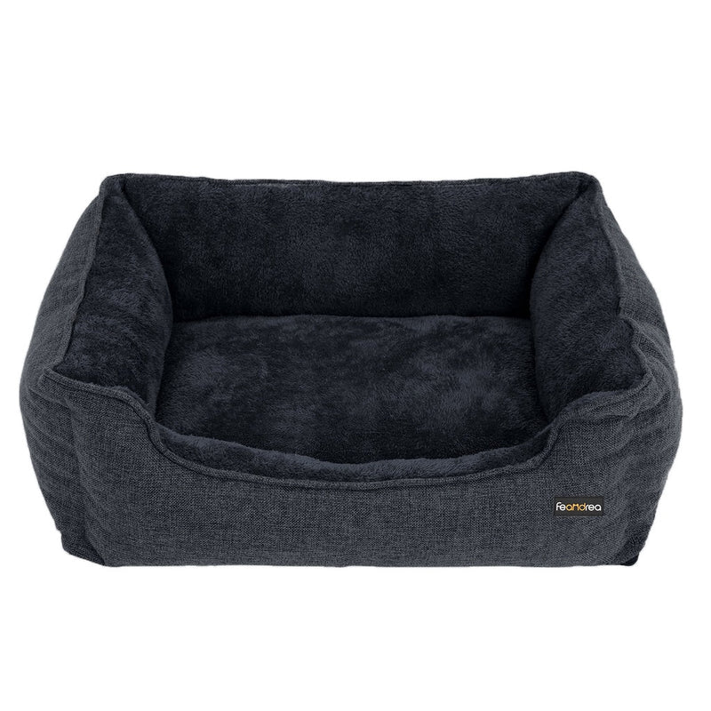FEANDREA 70cm Dog Sofa Bed with Removable Washable Cover Dark Grey - NuSea