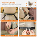 Feandrea Dog Car Seat Adjustable Straps Washable Liner 4 Pockets Brown and Beige - NuSea