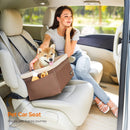 Feandrea Dog Car Seat Adjustable Straps Washable Liner 4 Pockets Brown and Beige - NuSea
