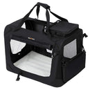 FEANDREA Dog Kennel Transport Box Folding Fabric Pet Carrier 60cm Black - NuSea