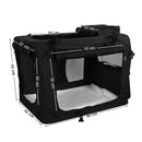FEANDREA Dog Kennel Transport Box Folding Fabric Pet Carrier 60cm Black - NuSea