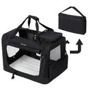 FEANDREA Dog Kennel Transport Box Folding Fabric Pet Carrier 60cm Black - NuSea