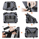 FEANDREA Dog Kennel Transport Box Folding Fabric Pet Carrier 60cm Grey - NuSea