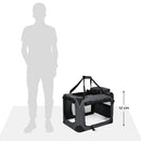 FEANDREA Dog Kennel Transport Box Folding Fabric Pet Carrier 60cm Grey - NuSea