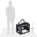 FEANDREA Dog Kennel Transport Box Folding Fabric Pet Carrier 70cm Grey - NuSea