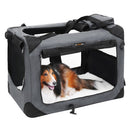 FEANDREA Dog Kennel Transport Box Folding Fabric Pet Carrier 70cm Grey - NuSea