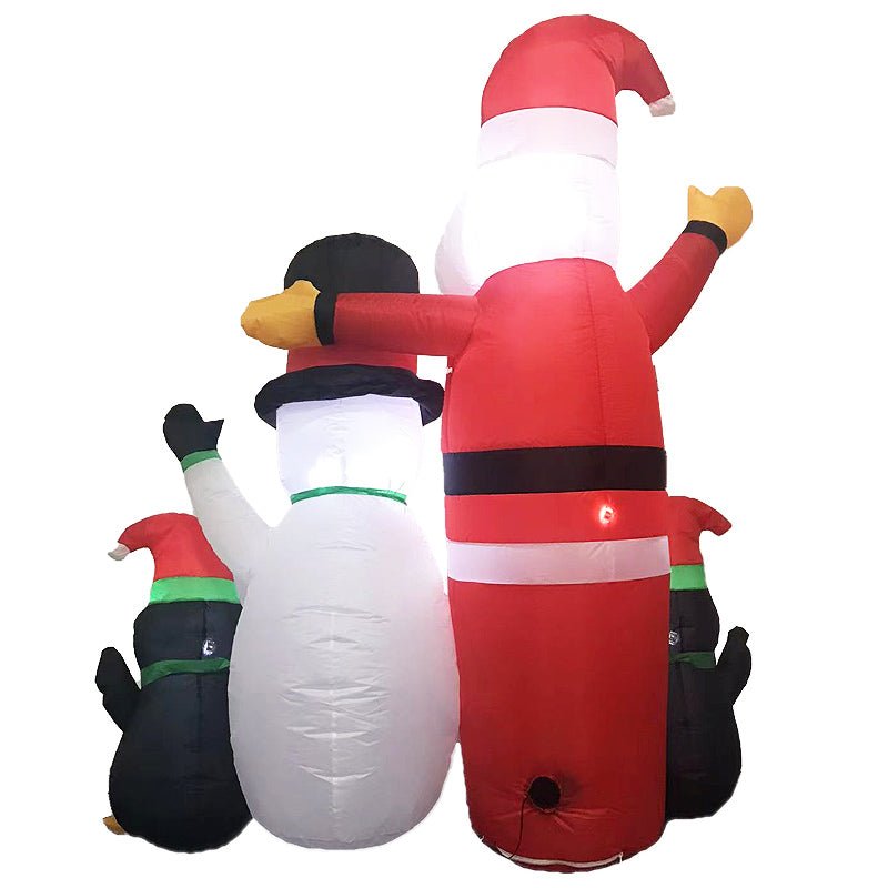 Festiss 1.8m Santa Snowman and Penguin Greeting Christmas Inflatable with LED - NuSea