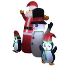 Festiss 1.8m Santa Snowman and Penguin Greeting Christmas Inflatable with LED - NuSea