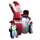 Festiss 1.8m Santa Snowman and Penguin Greeting Christmas Inflatable with LED - NuSea