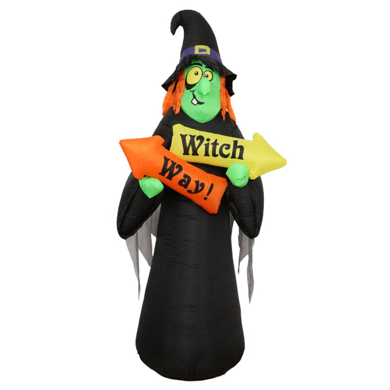 Festiss 2.4m Witch Way Halloween Inflatable with LED - NuSea