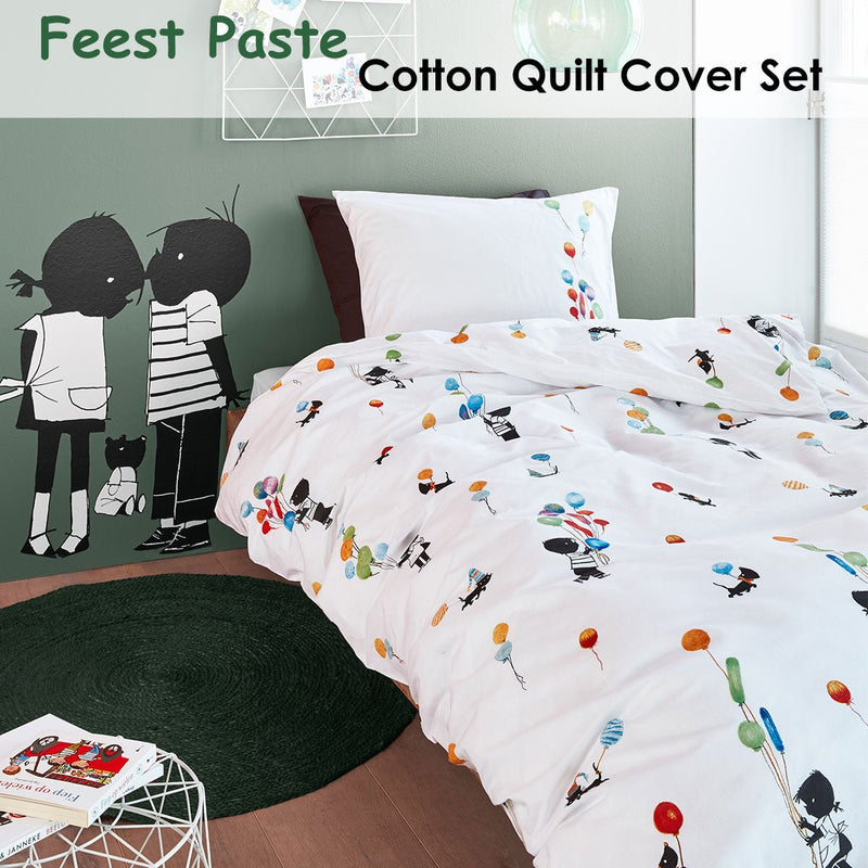 Fiep Westendorp Feest Pastel Cotton Quilt Cover Set Single - NuSea