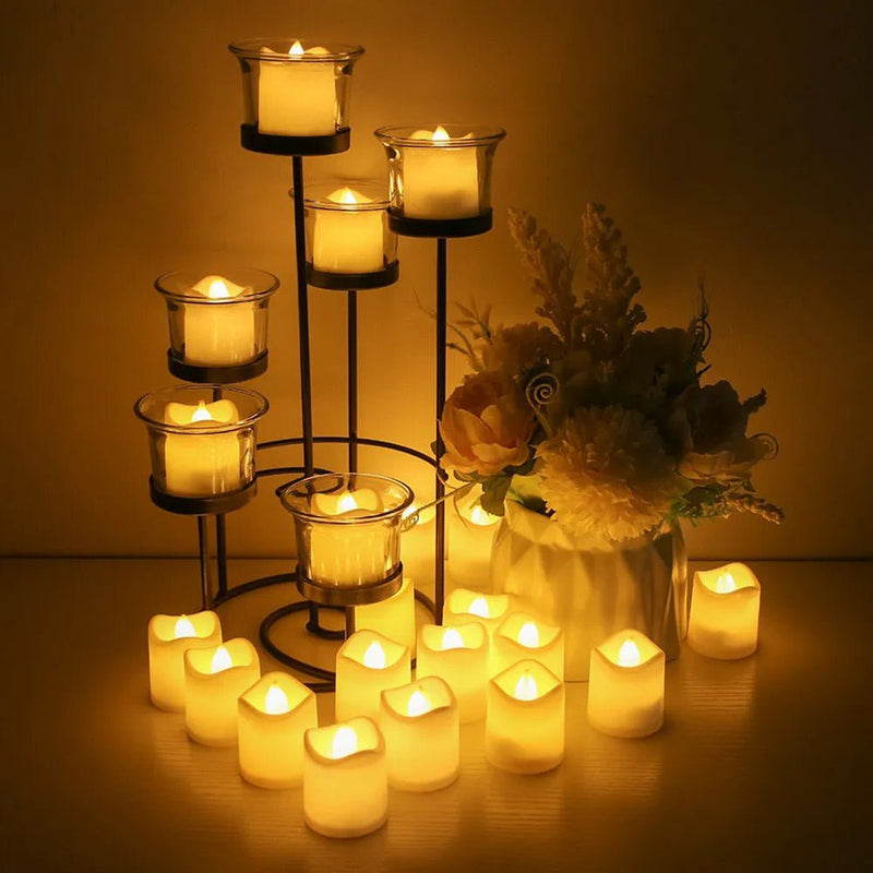 Flameless LED Warm White Tealight Candles Battery - Powered - NuSea