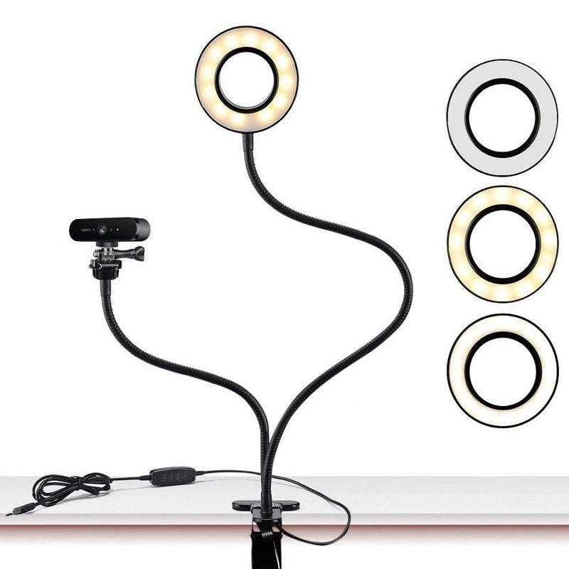 Flexible Clip - on Photography Selfie Ring Light with Adjustable Brightness - NuSea