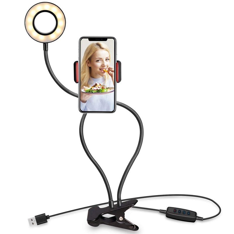 Flexible Clip - on Photography Selfie Ring Light with Adjustable Brightness - NuSea