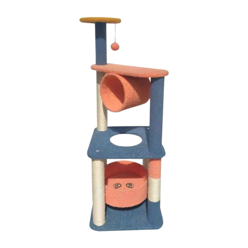 Floofi 110cm Emoji Plush Cat Condo Cat Tree Blue Red - NuSea