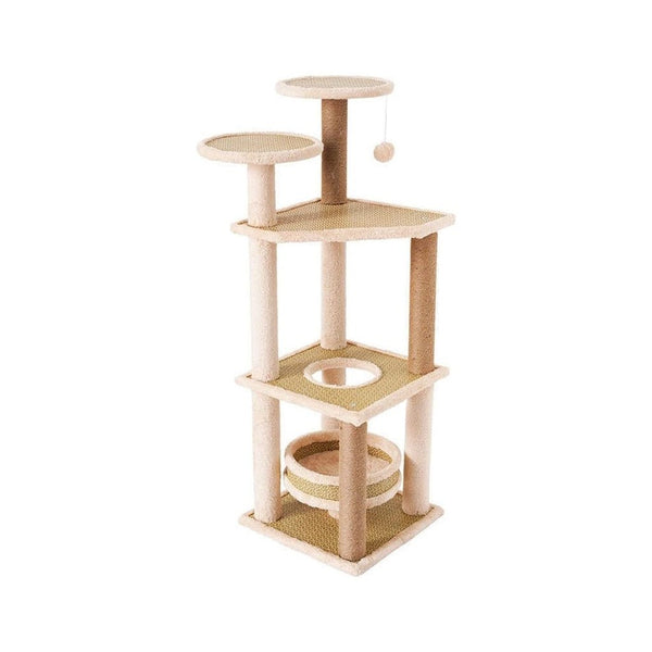 Floofi 120cm 5 Layer Cat Condo Cat Tree Beige - NuSea
