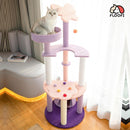 Floofi 128cm Butterfly Plush Cat Condo Cat Tree Pink Purple - NuSea
