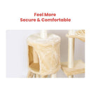 Floofi 138cm 5 Layer Plush Cat Condo Cat Tree Beige - NuSea