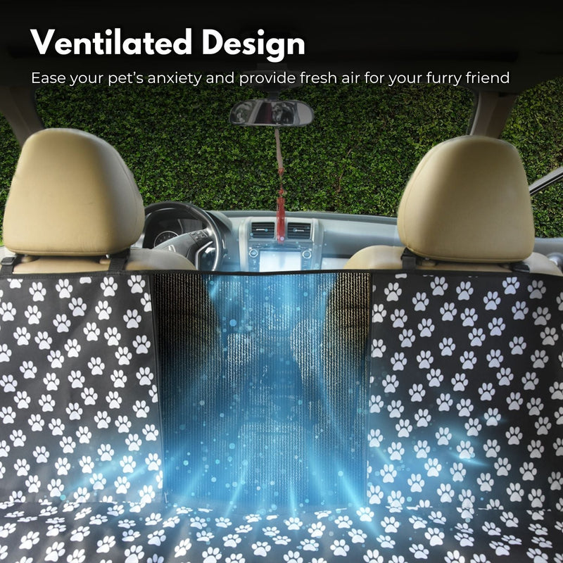 FLOOFI 140 x 145cm Pets Car Back Seat Cover Hammock (Black) - NuSea