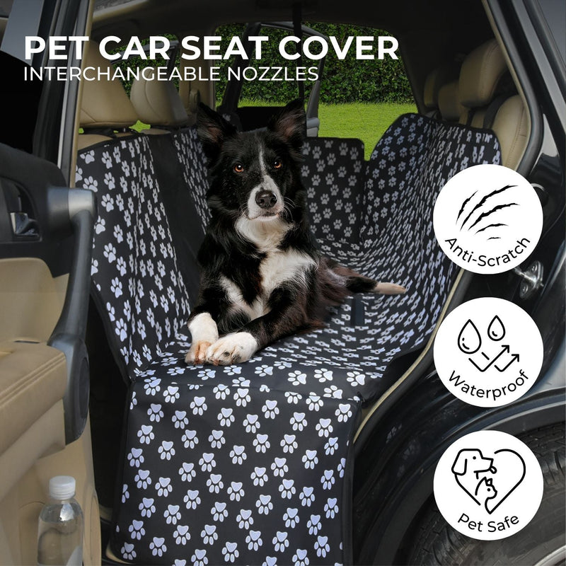 FLOOFI 140 x 145cm Pets Car Back Seat Cover Hammock (Black) - NuSea