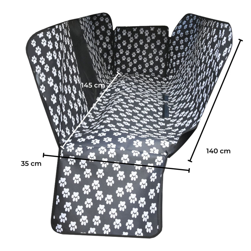 FLOOFI 140 x 145cm Pets Car Back Seat Cover Hammock (Black) - NuSea