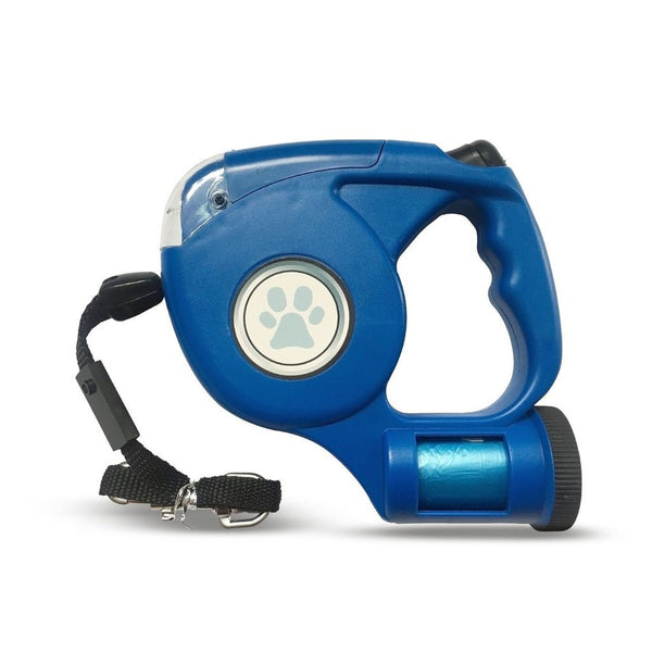 Floofi 3 in 1 Waste Beg LED Leash Blue - NuSea