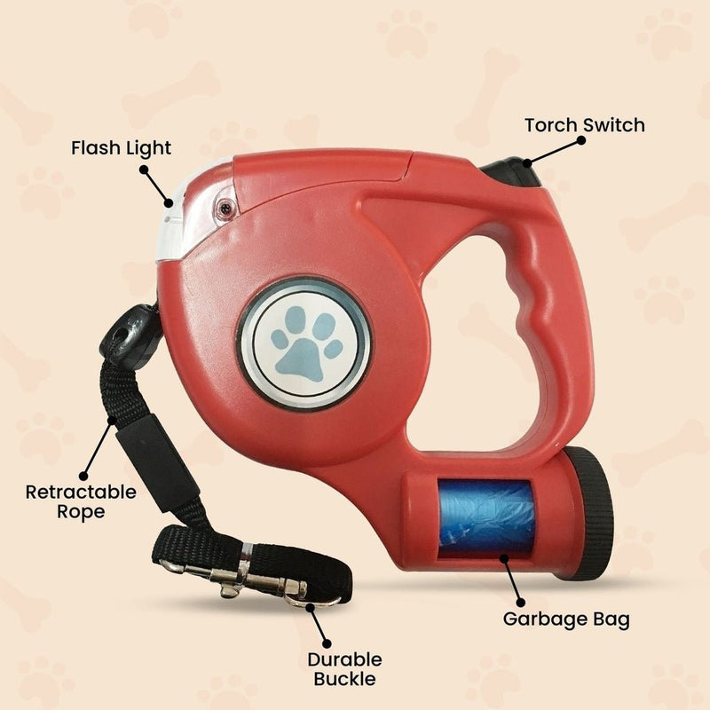 Floofi 3 in 1 Waste Beg LED Leash Blue - NuSea